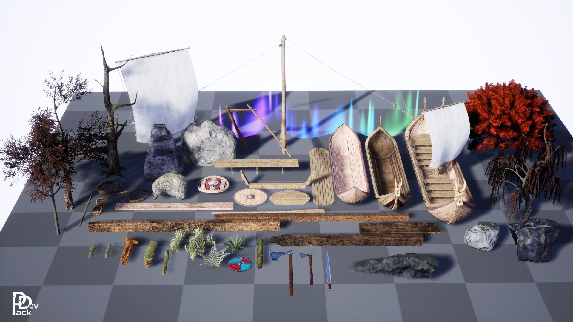 Viking Environment 46 Assets Low-poly 3D model_21