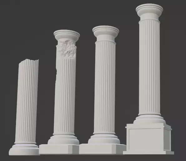 roman greek pillars no tex 3D model_0