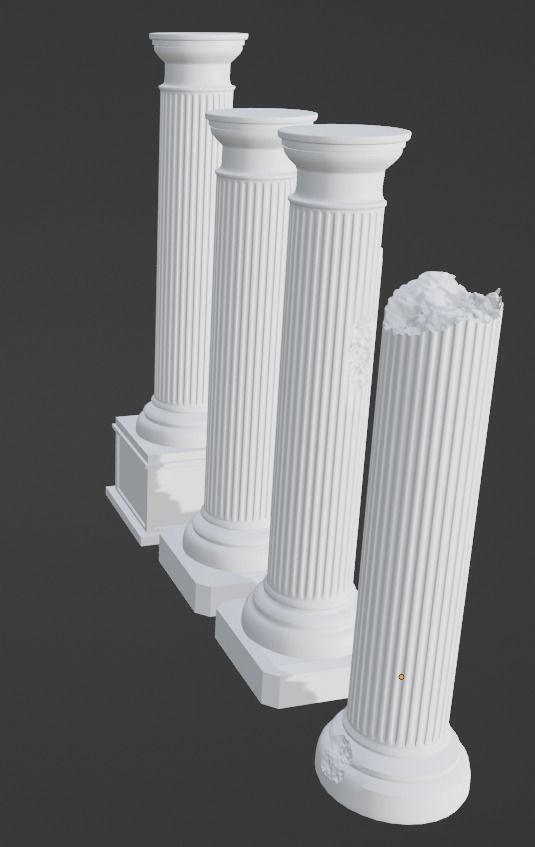 roman greek pillars no tex 3D model_4
