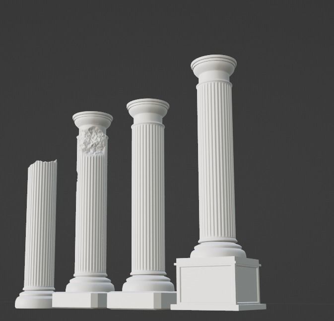 roman greek pillars no tex 3D model_3