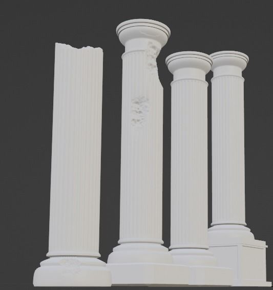 roman greek pillars no tex 3D model_2