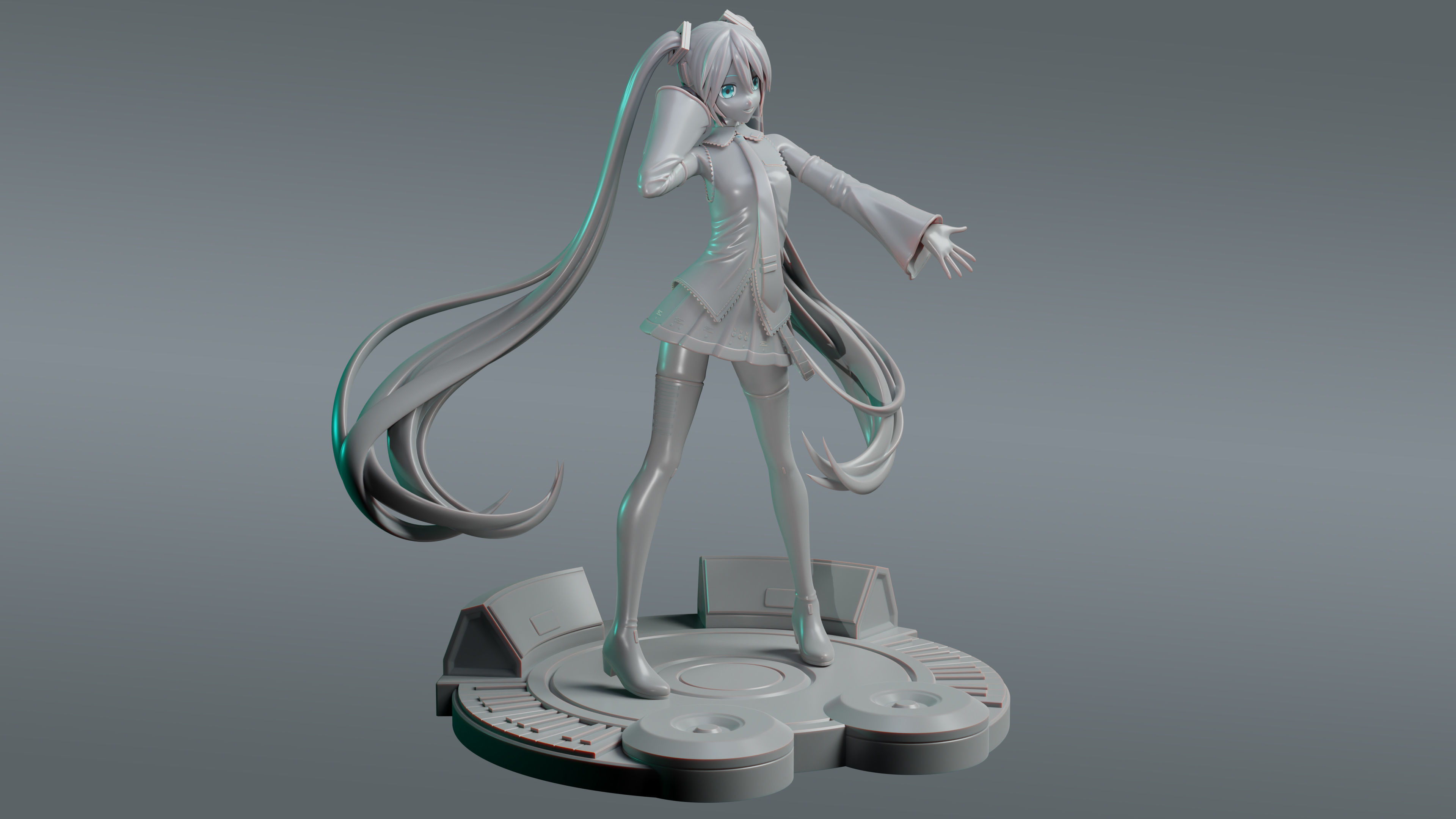 Hatsune Miku 3D Print Figure  3D print model_15