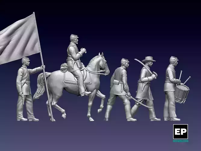 union officers acw 3D print model