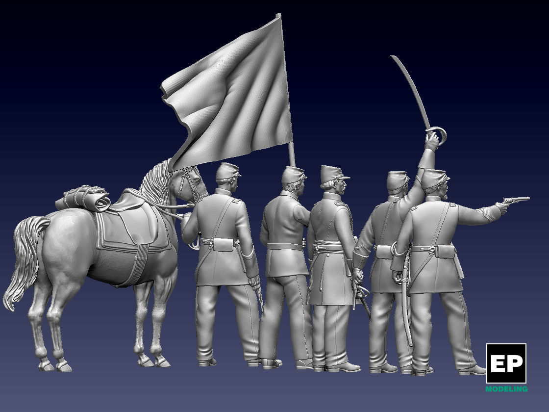 union officers acw 3D print model_21