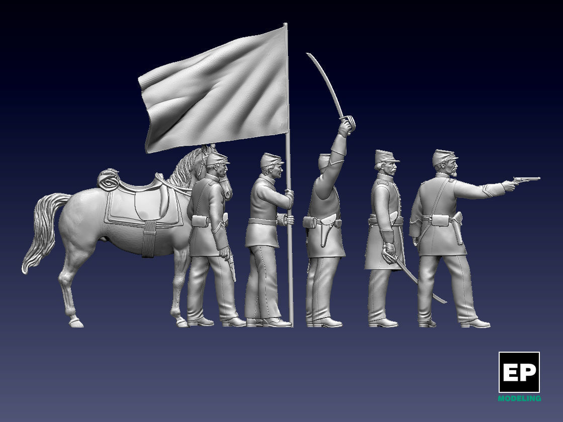 union officers acw 3D print model_24
