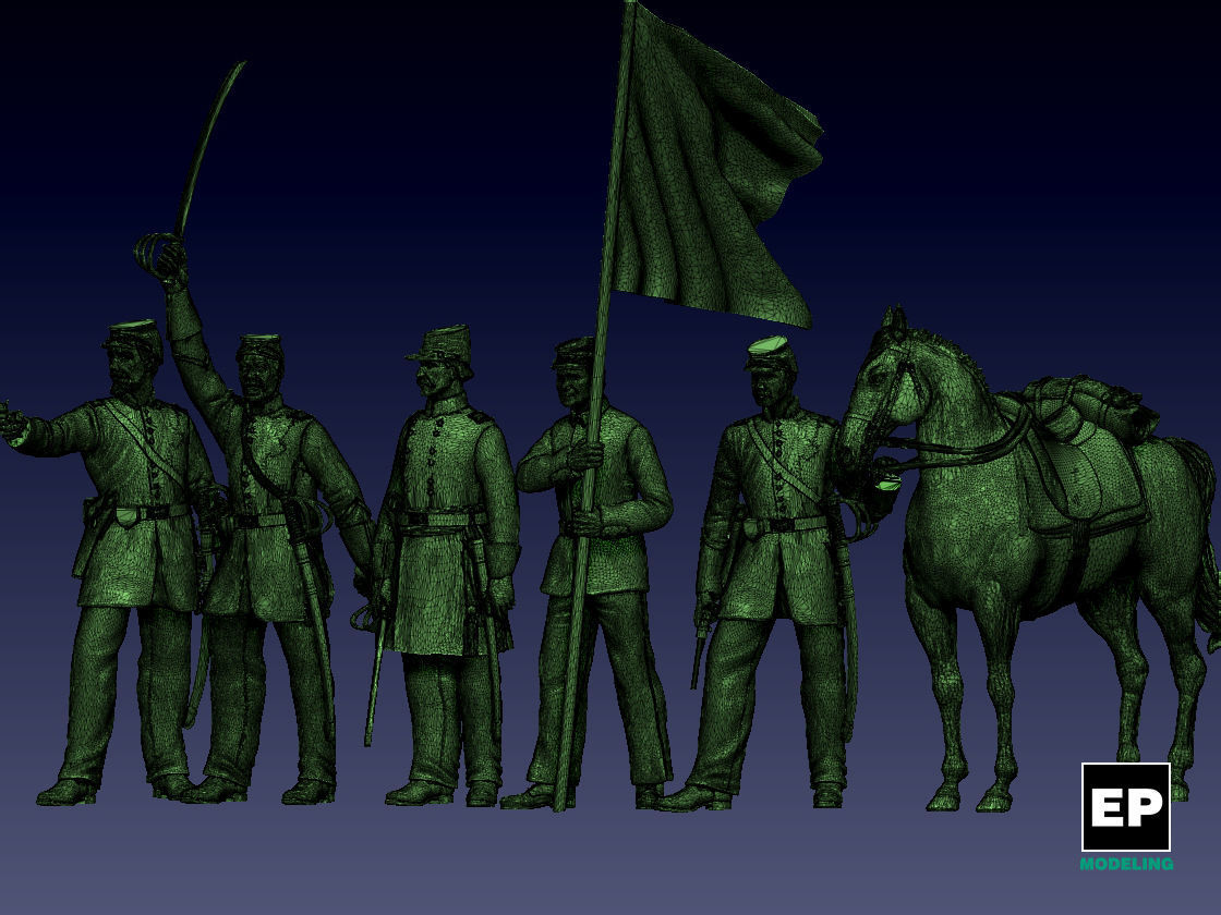 union officers acw 3D print model_16