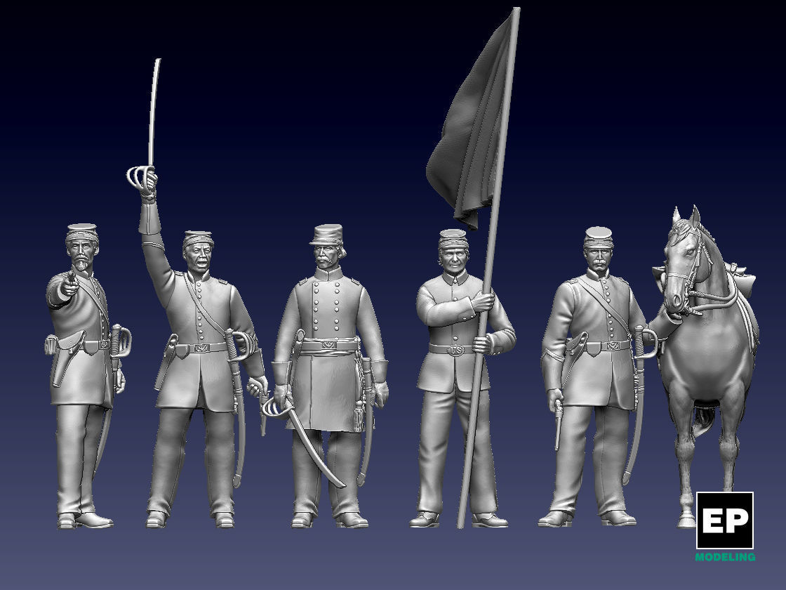 union officers acw 3D print model_1