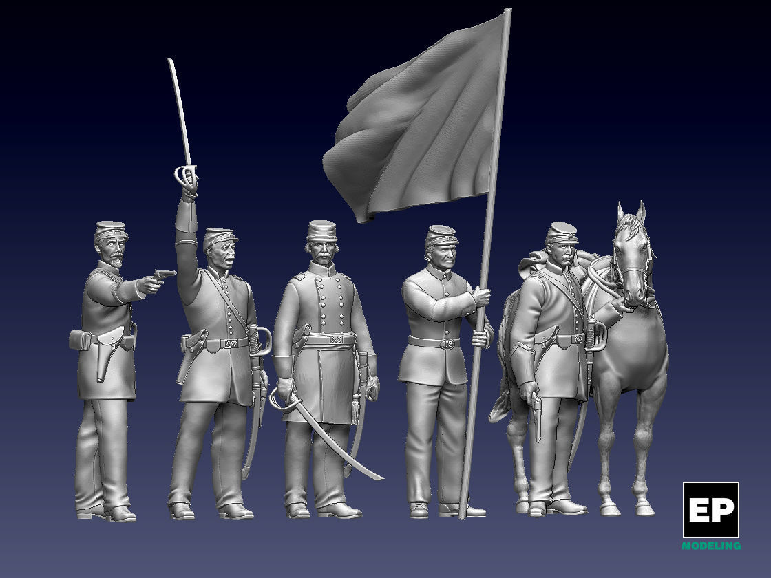 union officers acw 3D print model_12