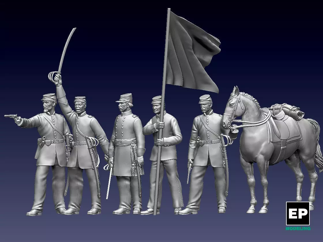 union officers acw 3D print model_0