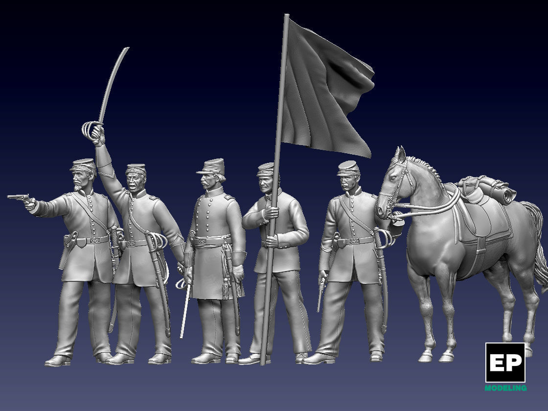 union officers acw 3D print model_11