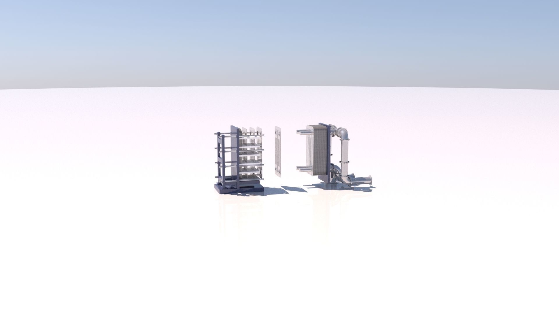 Refinery Plate Heat exchanger 04 3D model_28