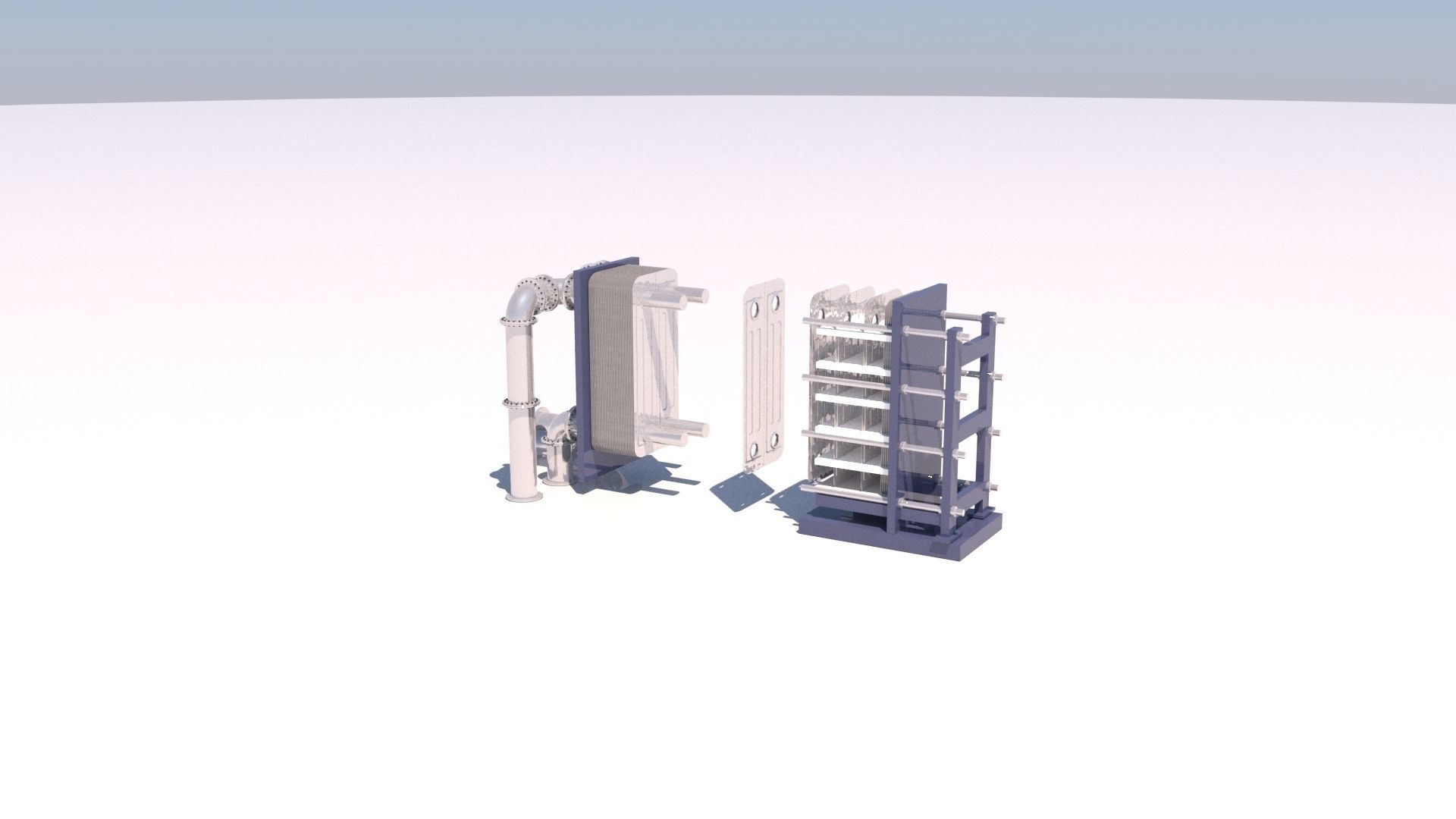 Refinery Plate Heat exchanger 04 3D model_23