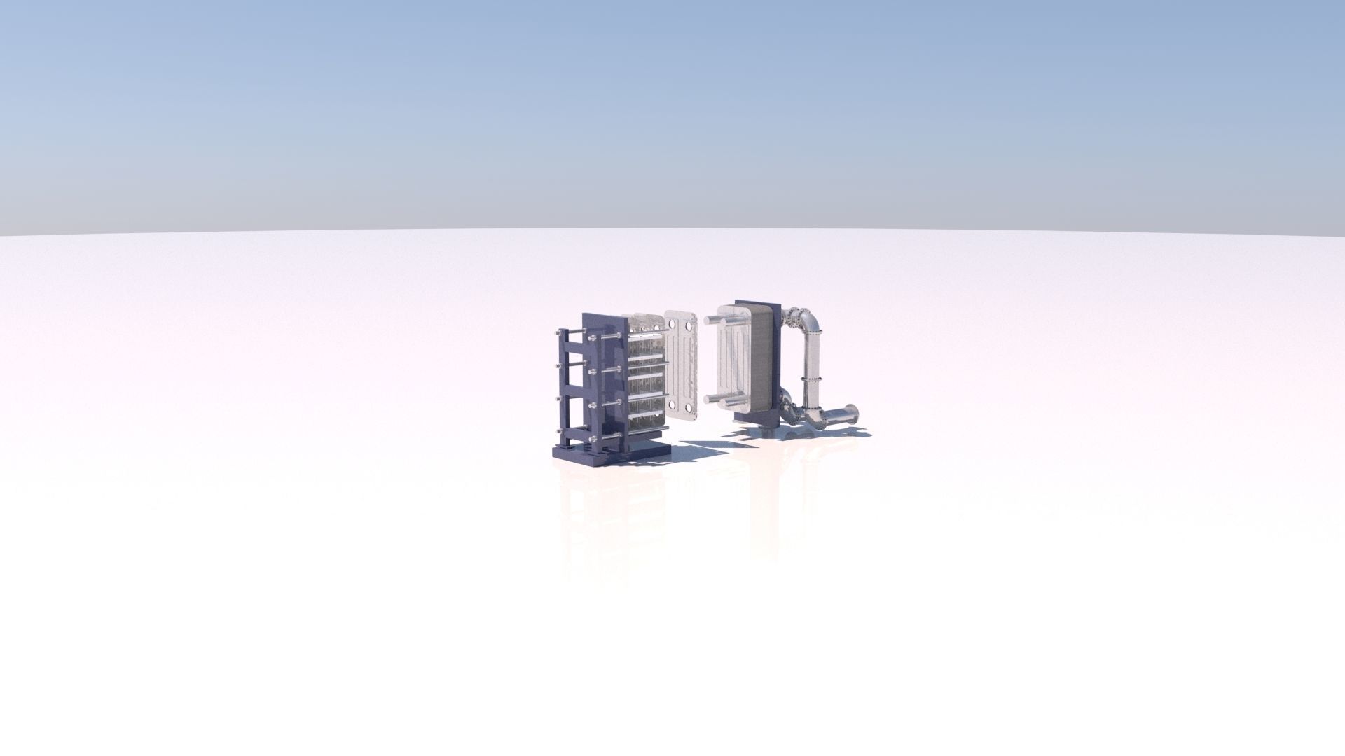 Refinery Plate Heat exchanger 04 3D model_27