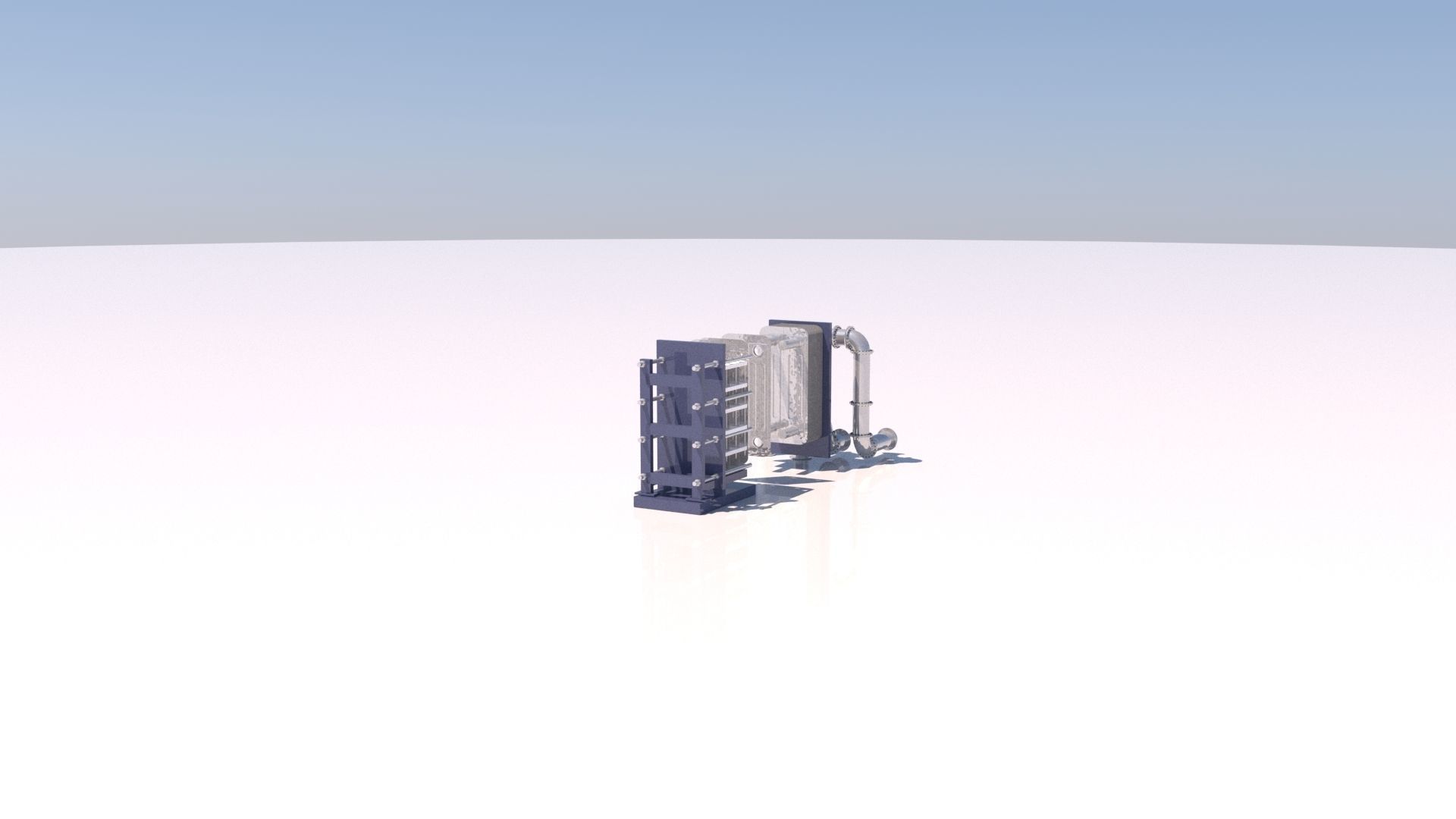 Refinery Plate Heat exchanger 04 3D model_26