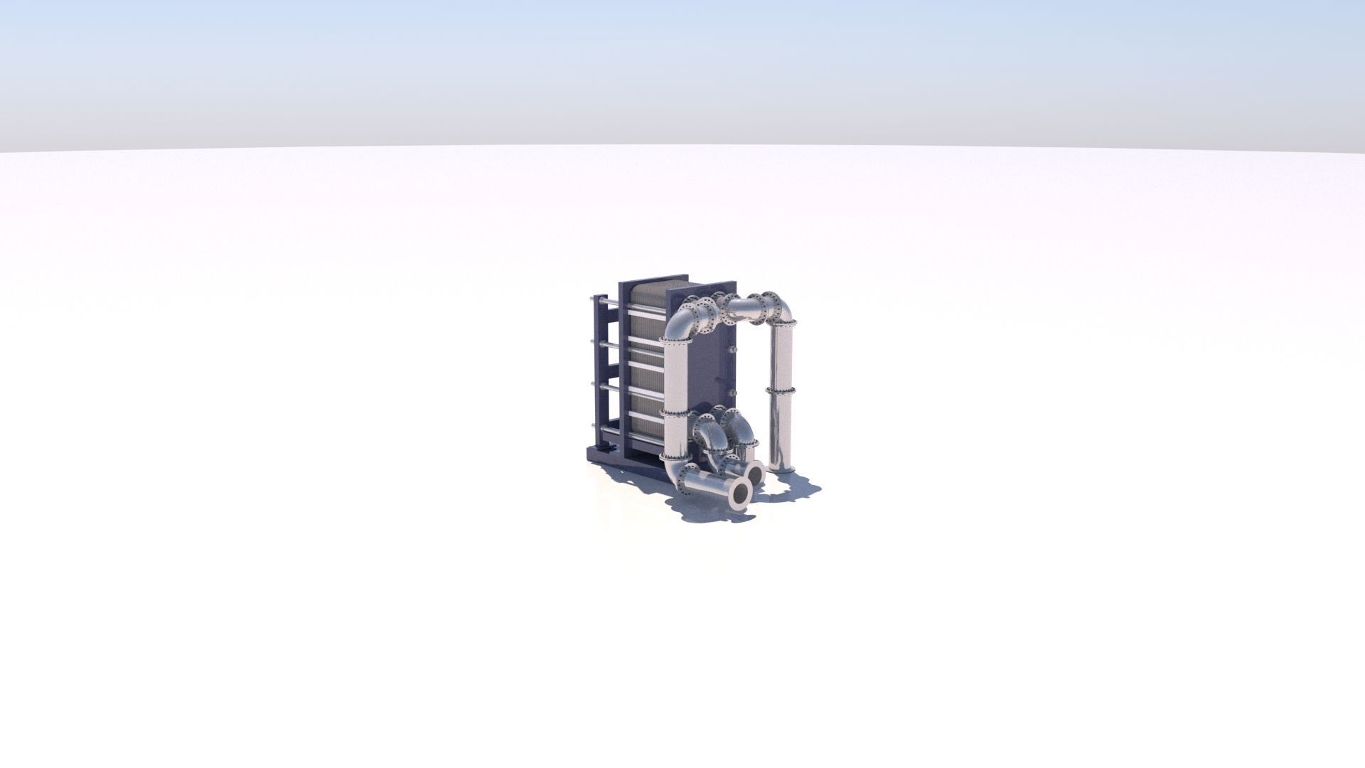 Refinery Plate Heat exchanger 04 3D model_15