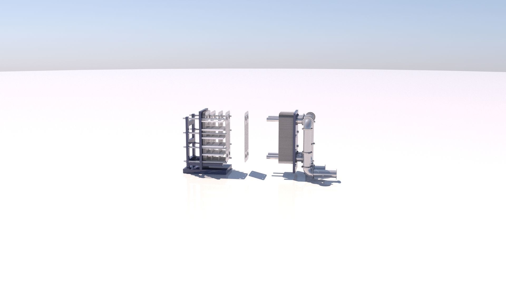 Refinery Plate Heat exchanger 04 3D model_29
