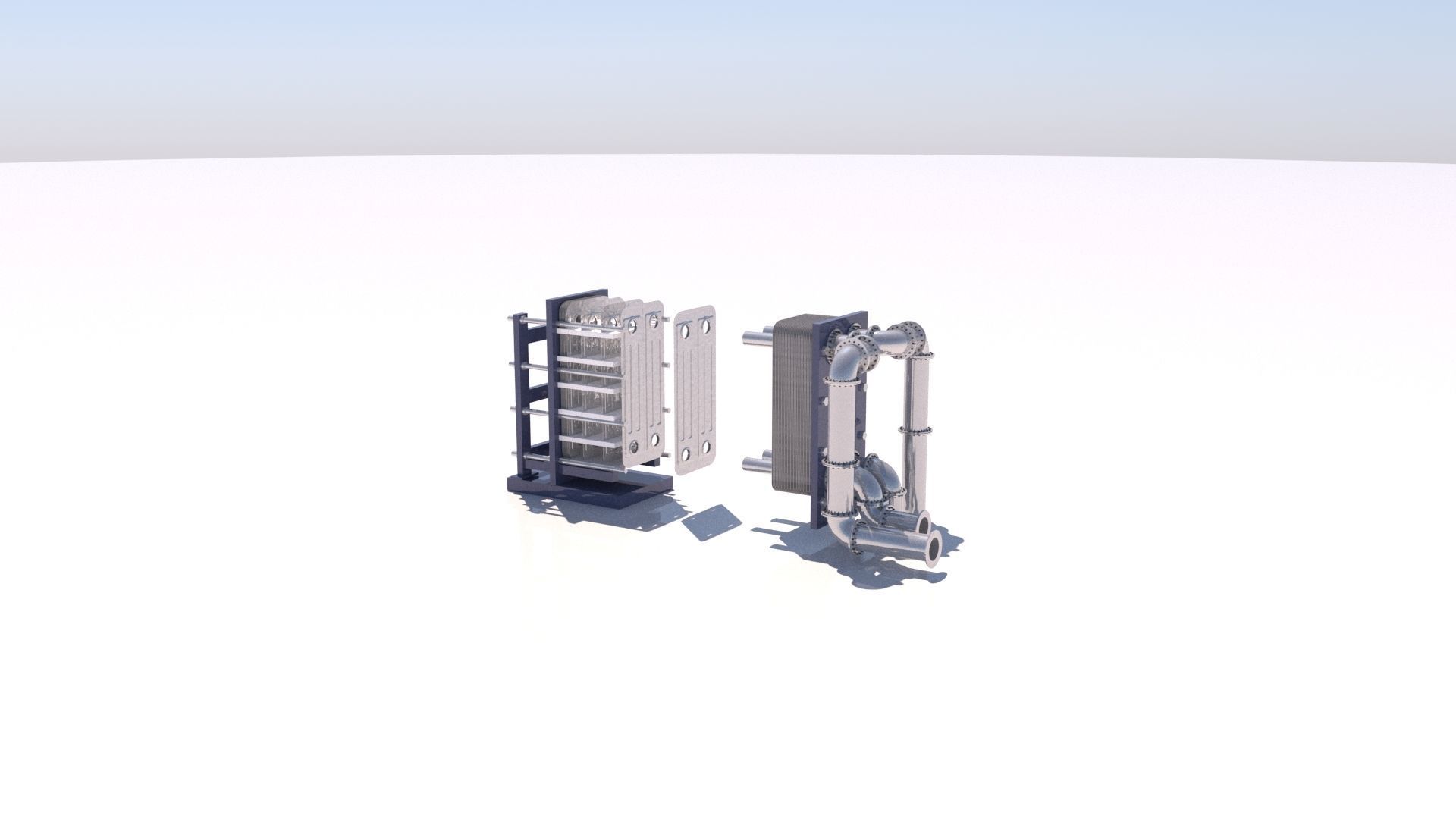 Refinery Plate Heat exchanger 04 3D model_30
