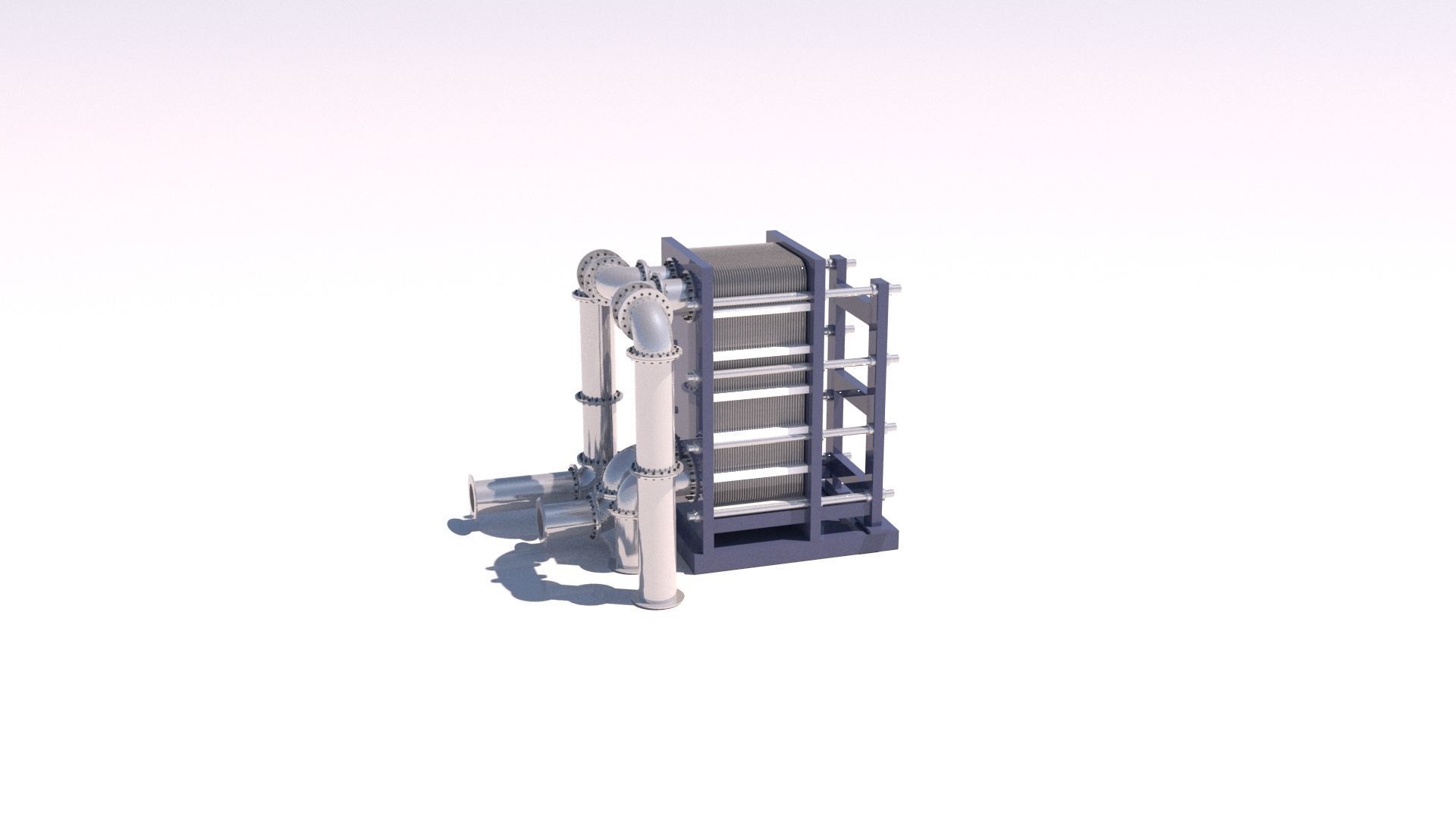 Refinery Plate Heat exchanger 04 3D model_18
