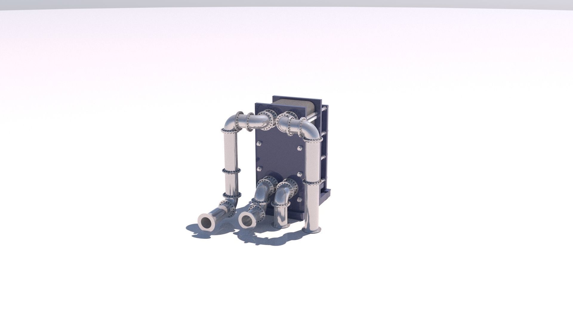 Refinery Plate Heat exchanger 04 3D model_17