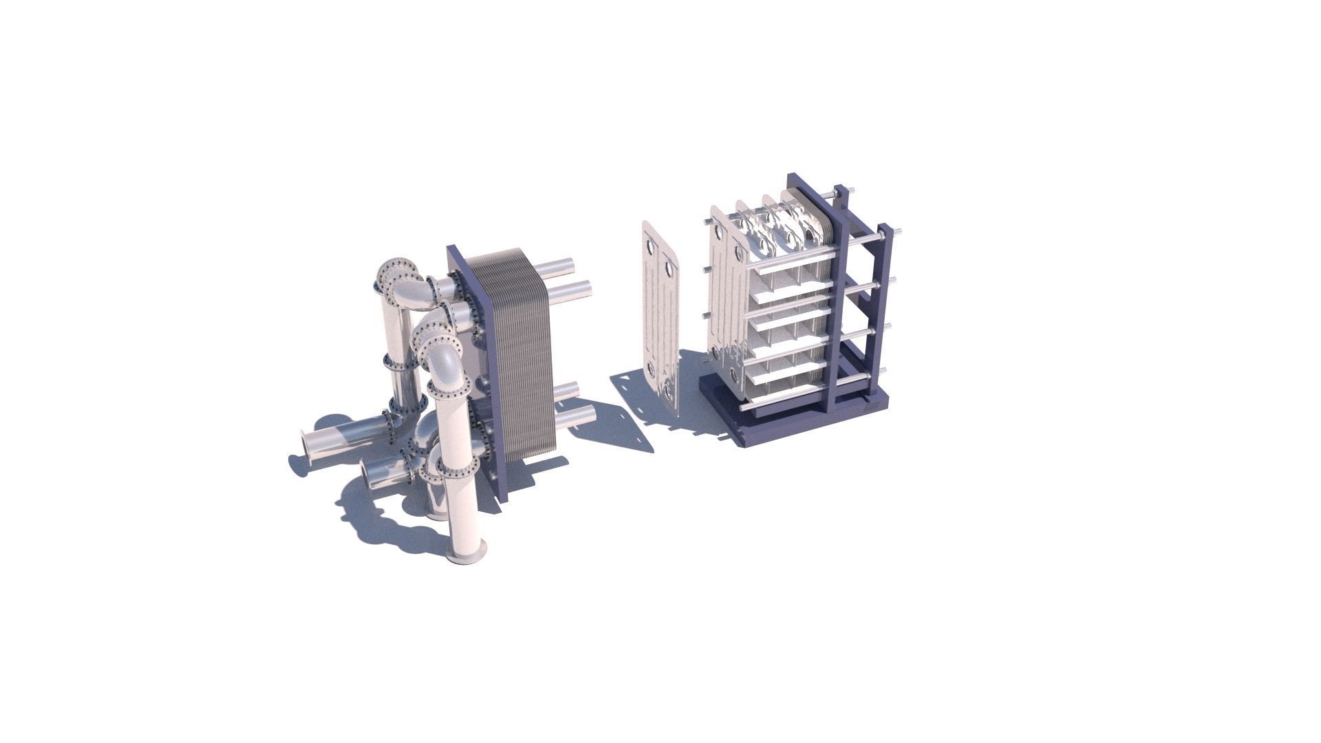 Refinery Plate Heat exchanger 04 3D model_20