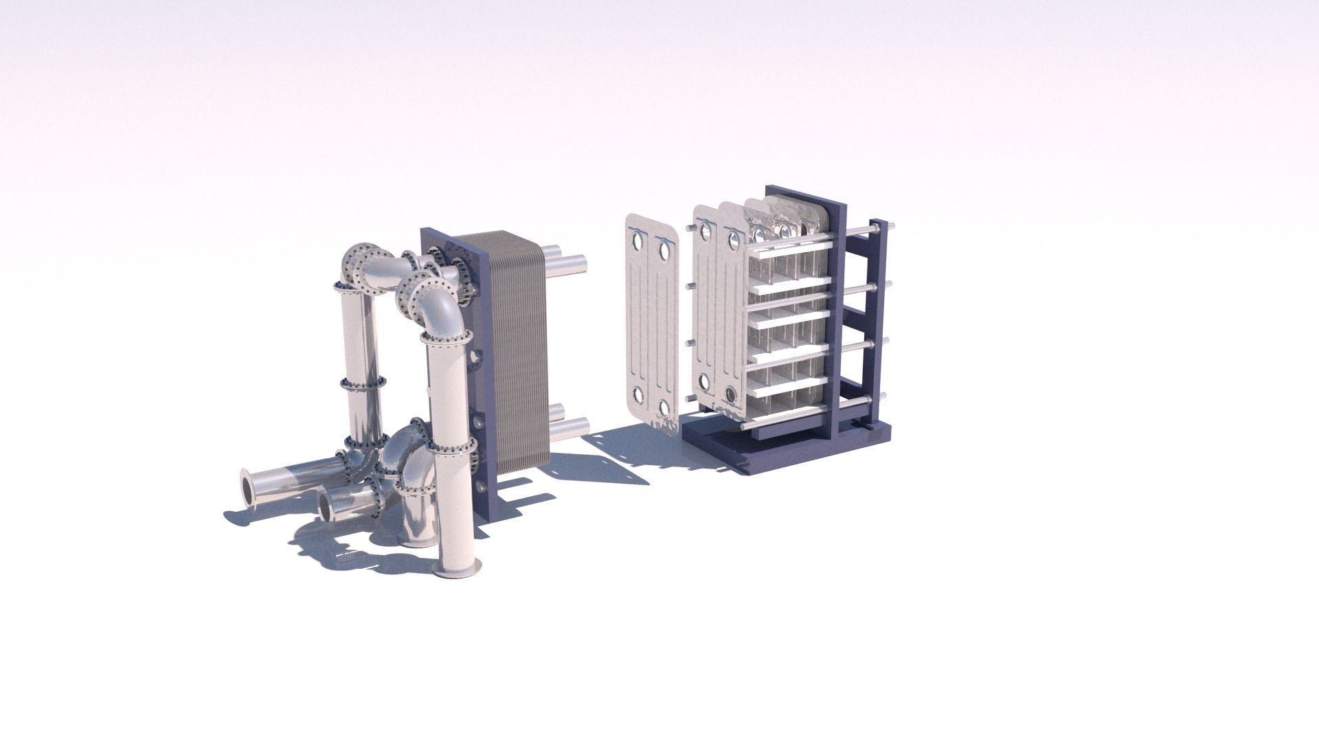 Refinery Plate Heat exchanger 04 3D model_22