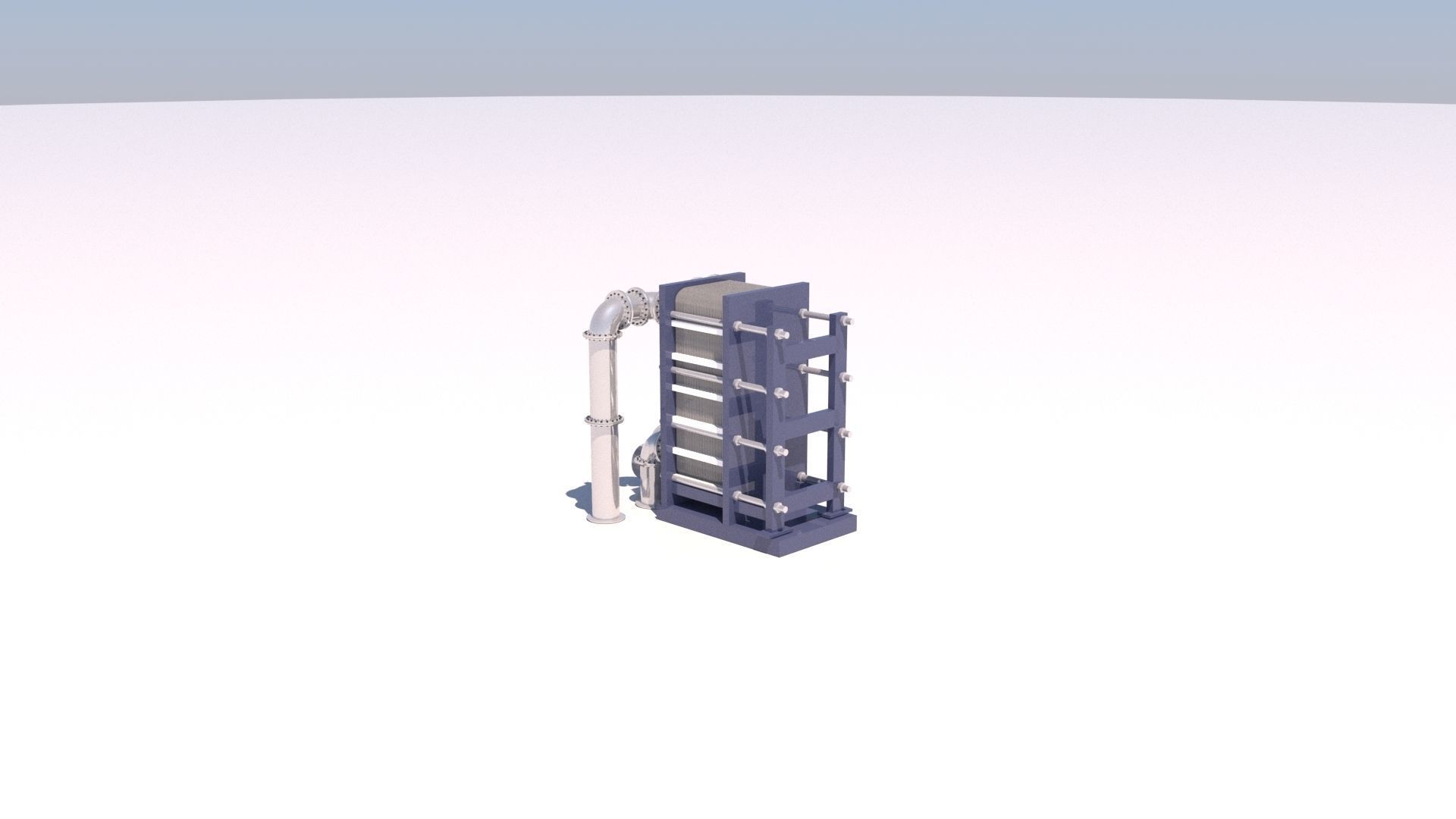 Refinery Plate Heat exchanger 04 3D model_8