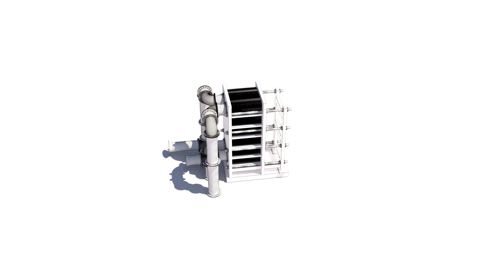 Refinery Plate Heat exchanger 04 3D model_35