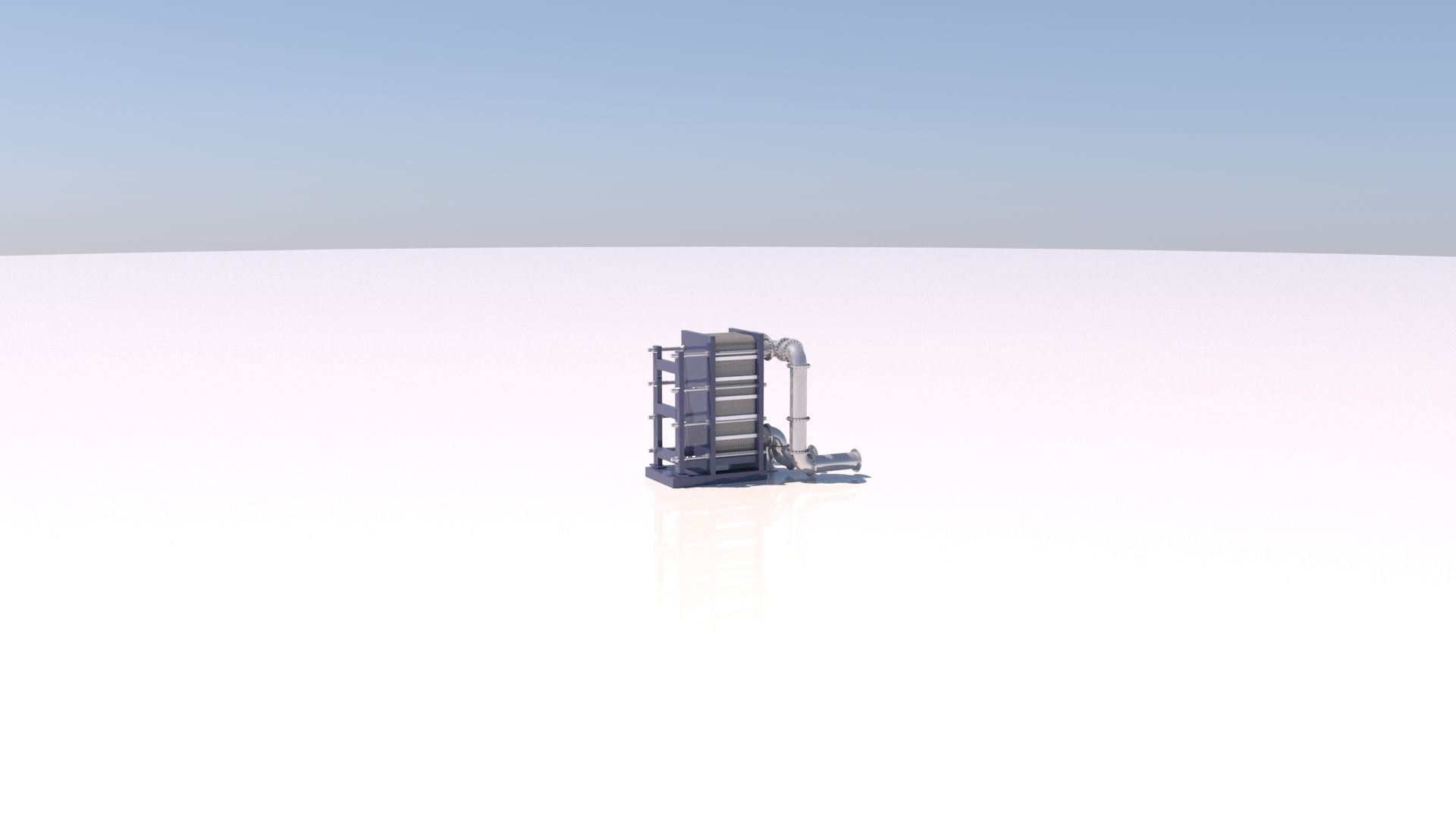 Refinery Plate Heat exchanger 04 3D model_12