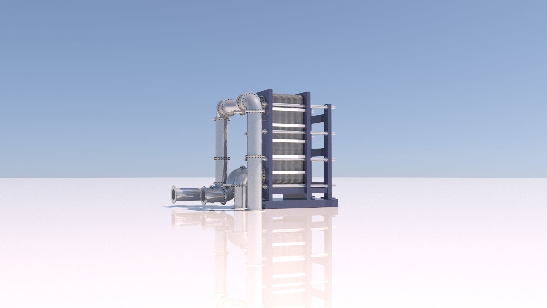 Refinery Plate Heat exchanger 04 3D model_4