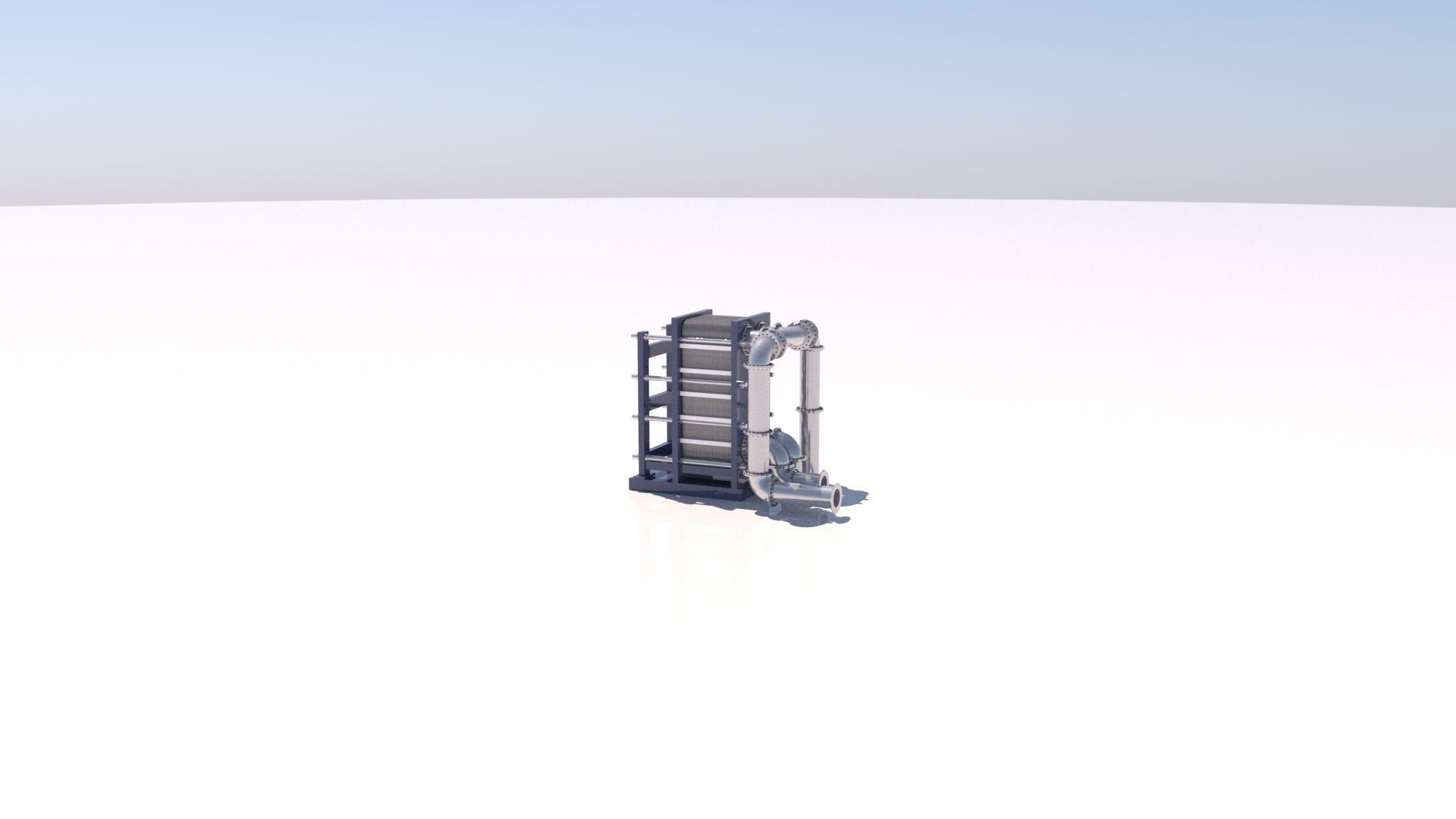 Refinery Plate Heat exchanger 04 3D model_14