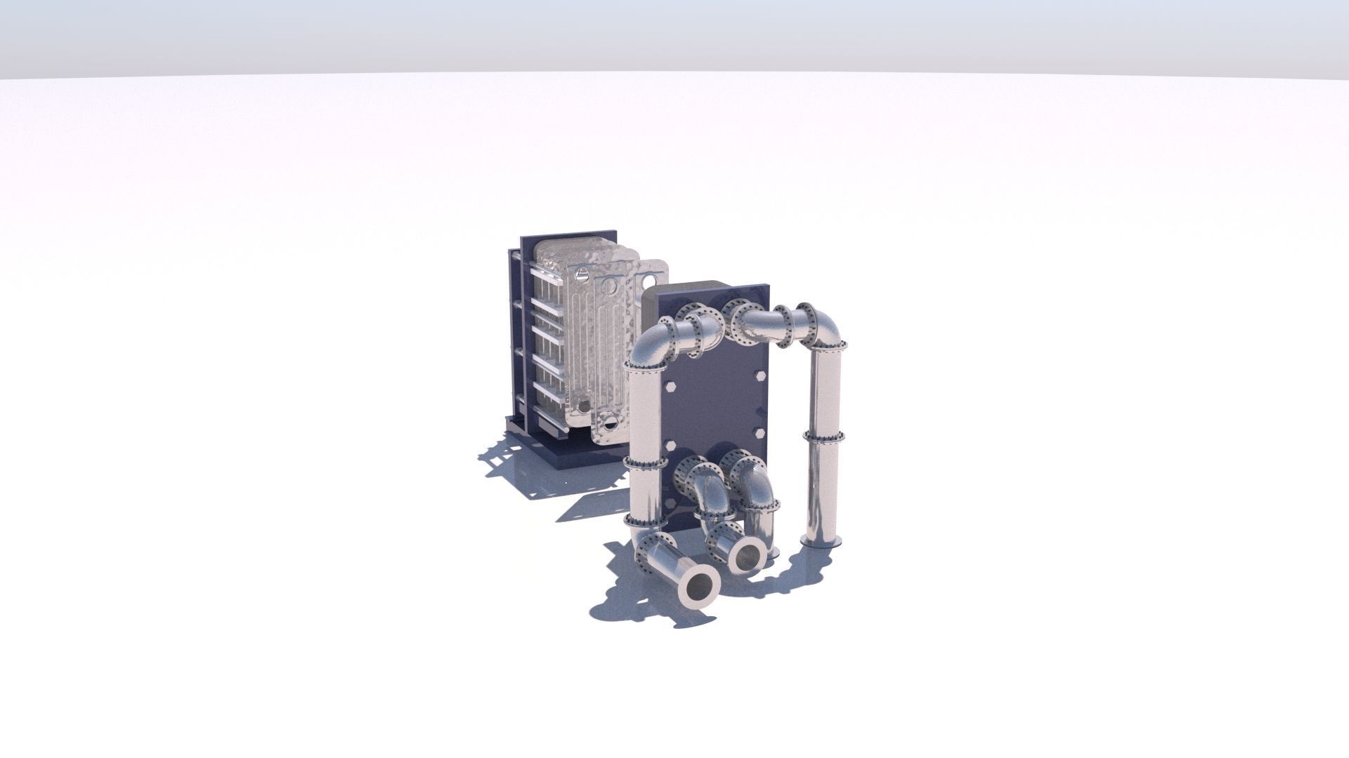 Refinery Plate Heat exchanger 04 3D model_31