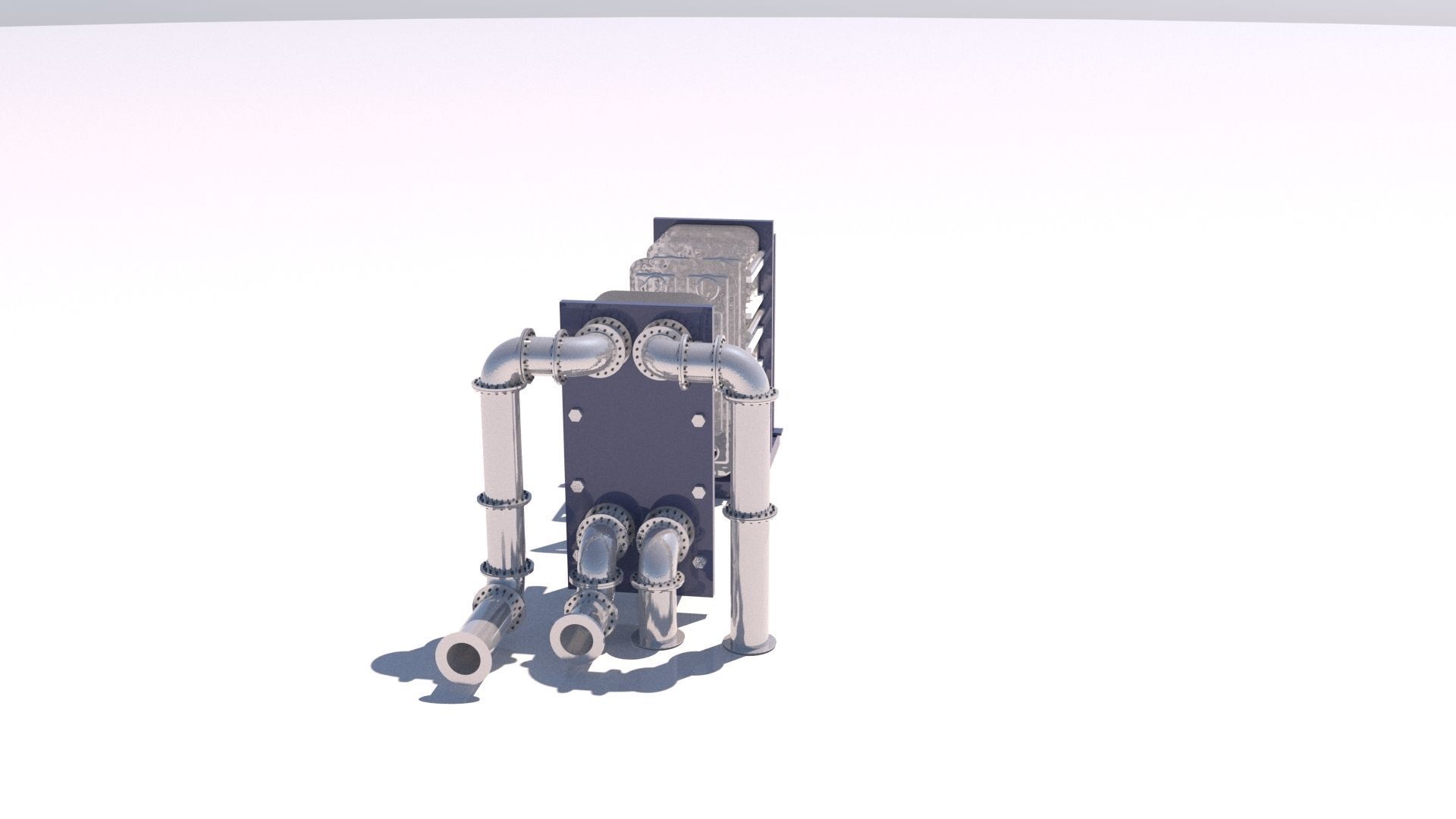 Refinery Plate Heat exchanger 04 3D model_32