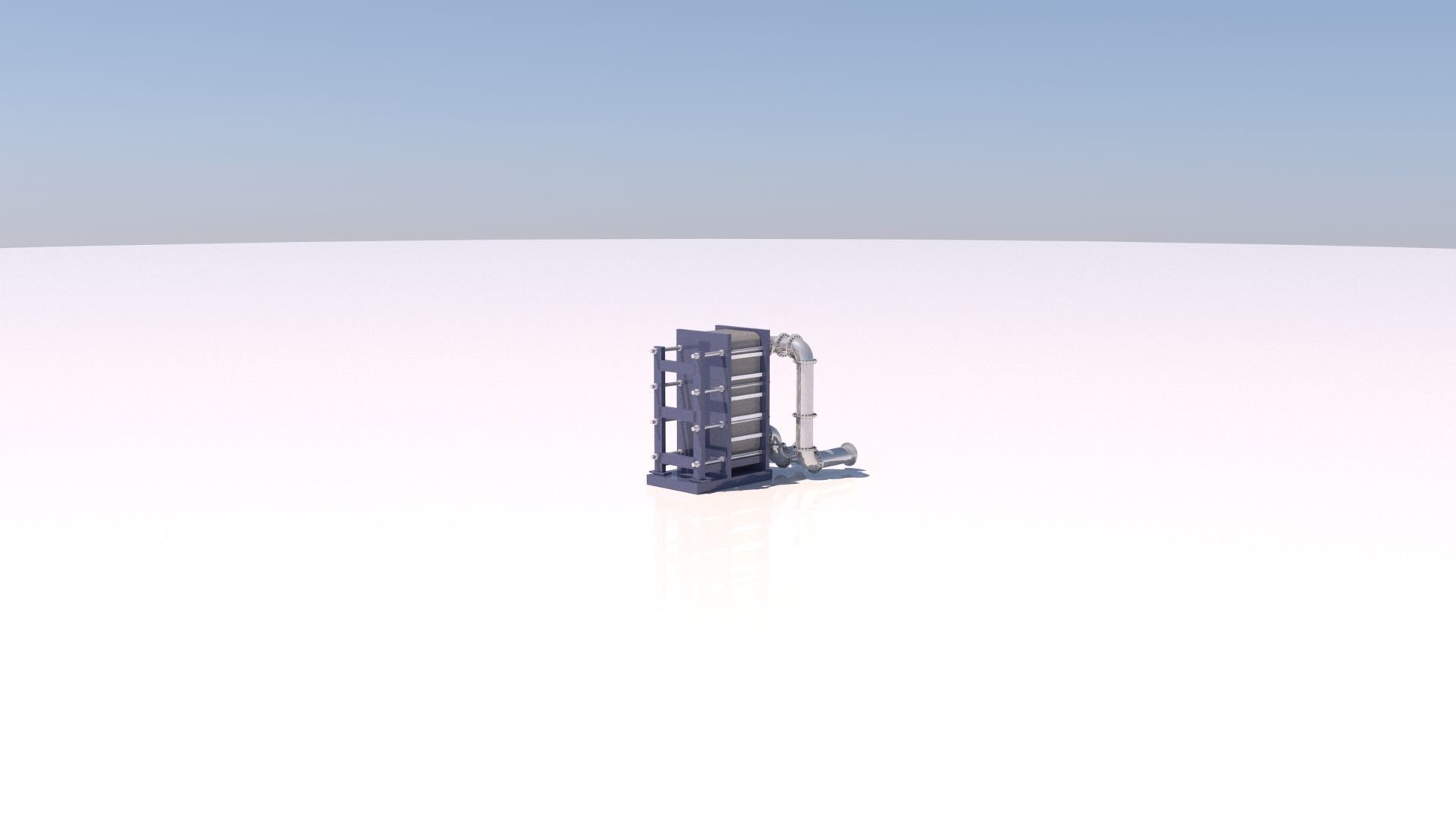 Refinery Plate Heat exchanger 04 3D model_11