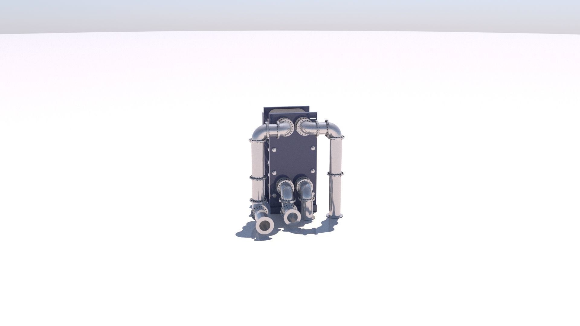Refinery Plate Heat exchanger 04 3D model_16
