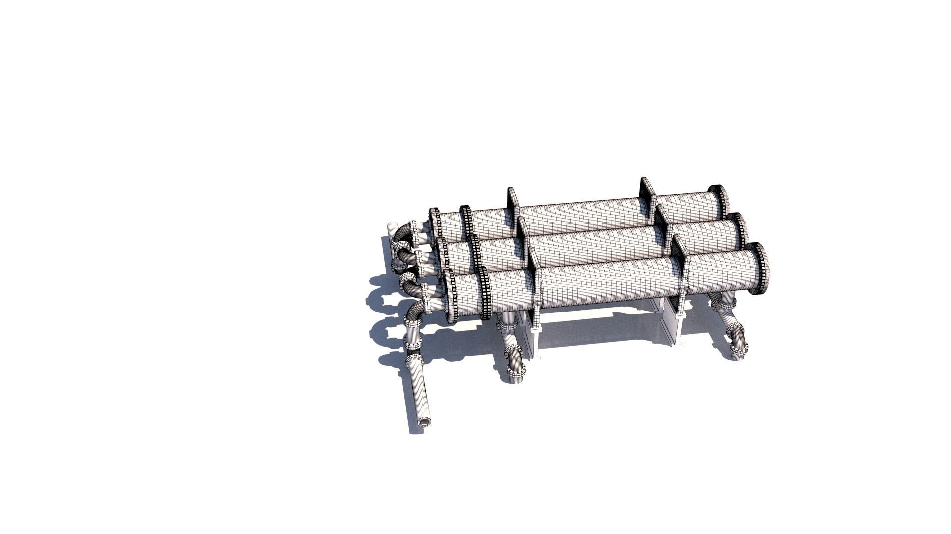 Shell and tube heat exchanger 06 3D model_4