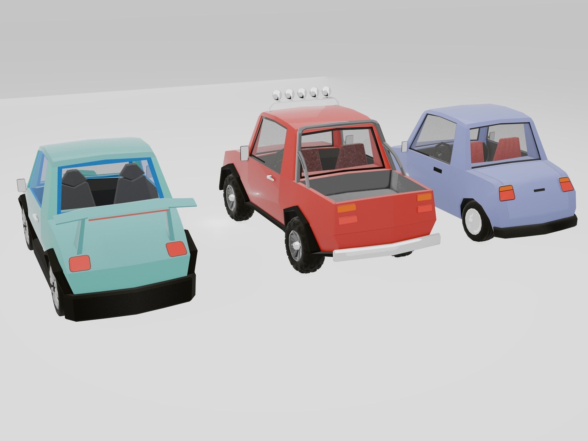 Low Poly Cars Collection Low-poly 3D model_3