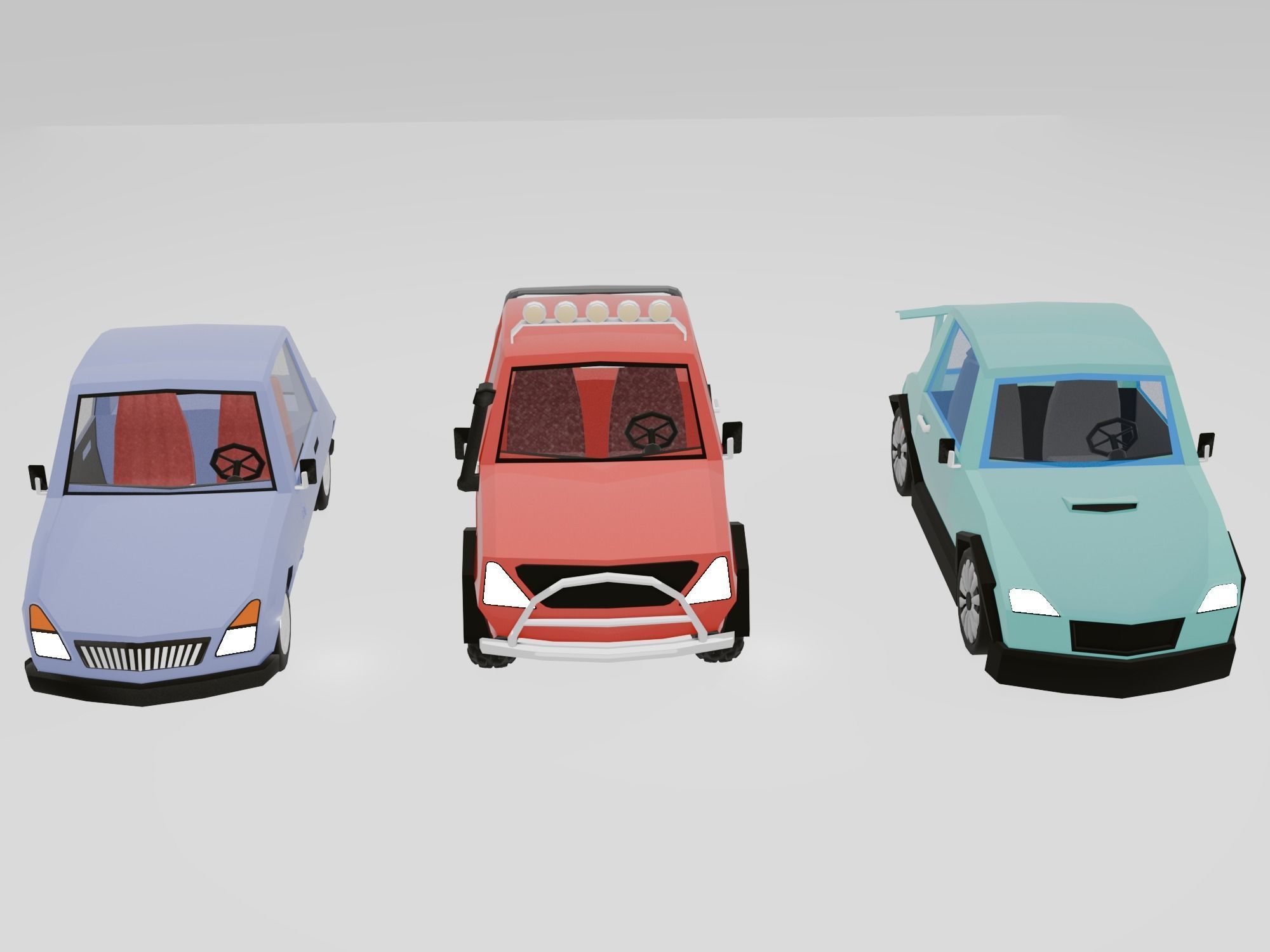 Low Poly Cars Collection Low-poly 3D model_4