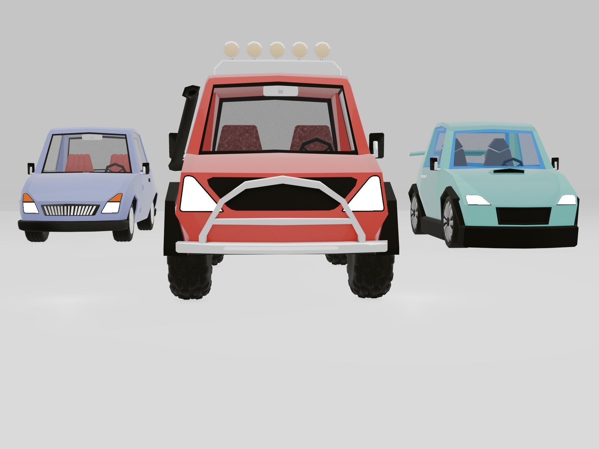 Low Poly Cars Collection Low-poly 3D model_2