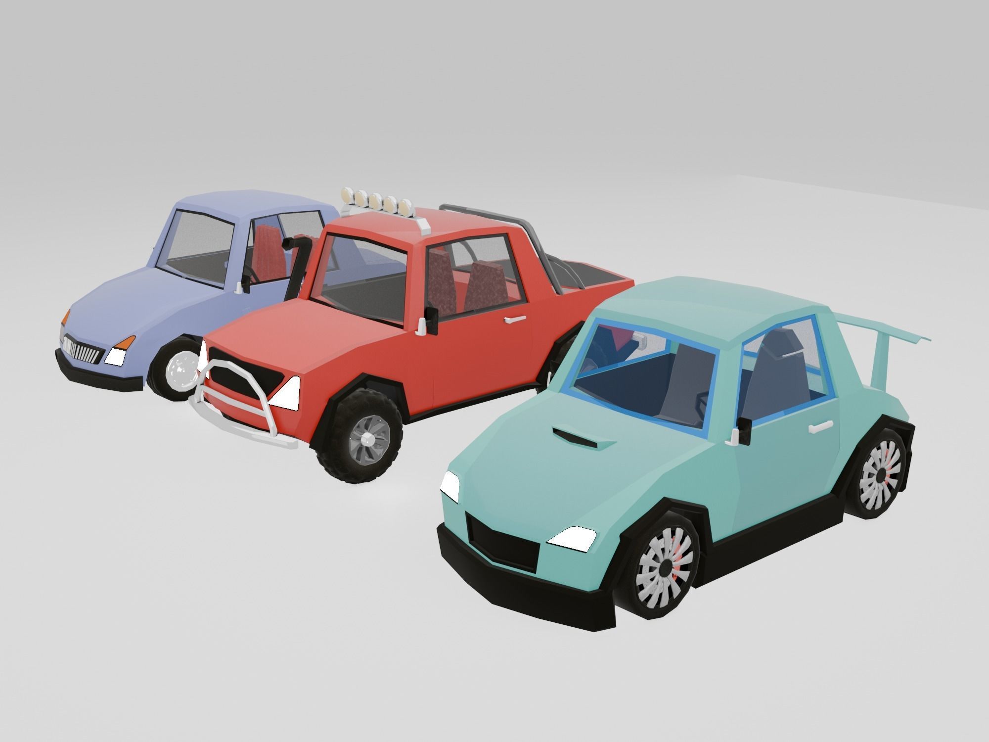 Low Poly Cars Collection Low-poly 3D model_1