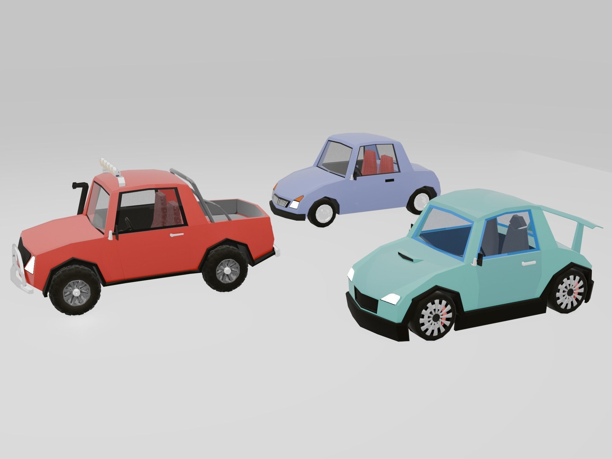 Low Poly Cars Collection Low-poly 3D model_5