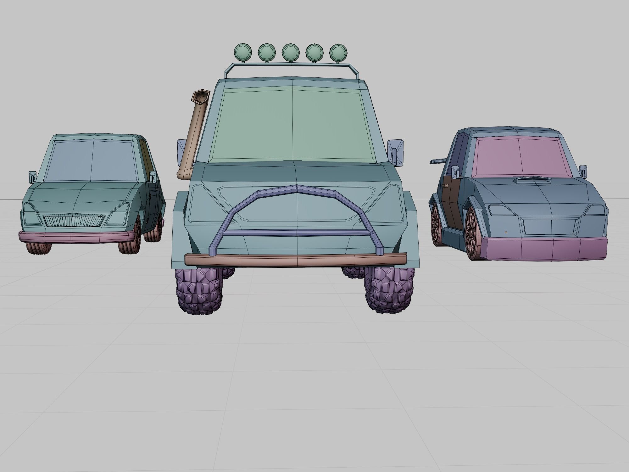 Low Poly Cars Collection Low-poly 3D model_12
