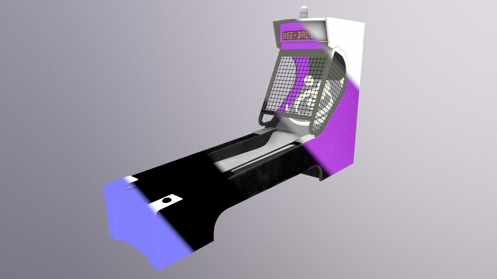 Skee-Ball Arcade Machine Low-poly 3D model_10