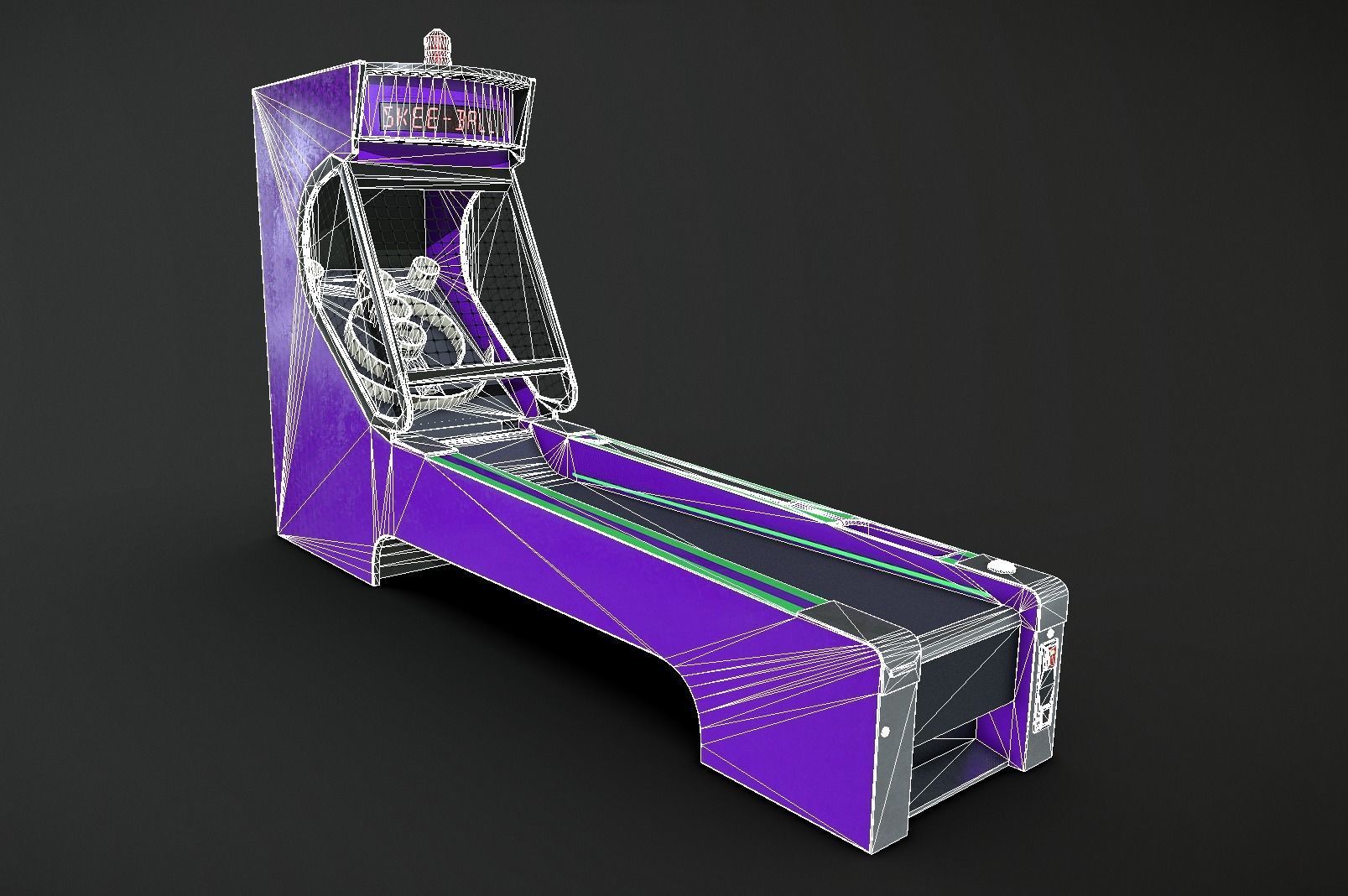 Skee-Ball Arcade Machine Low-poly 3D model_7