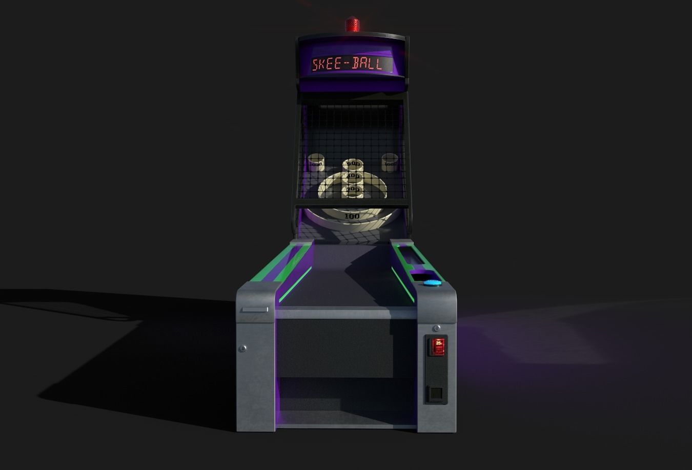 Skee-Ball Arcade Machine Low-poly 3D model_2