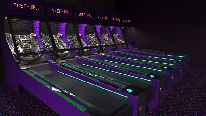 Skee-Ball Arcade Machine Low-poly 3D model