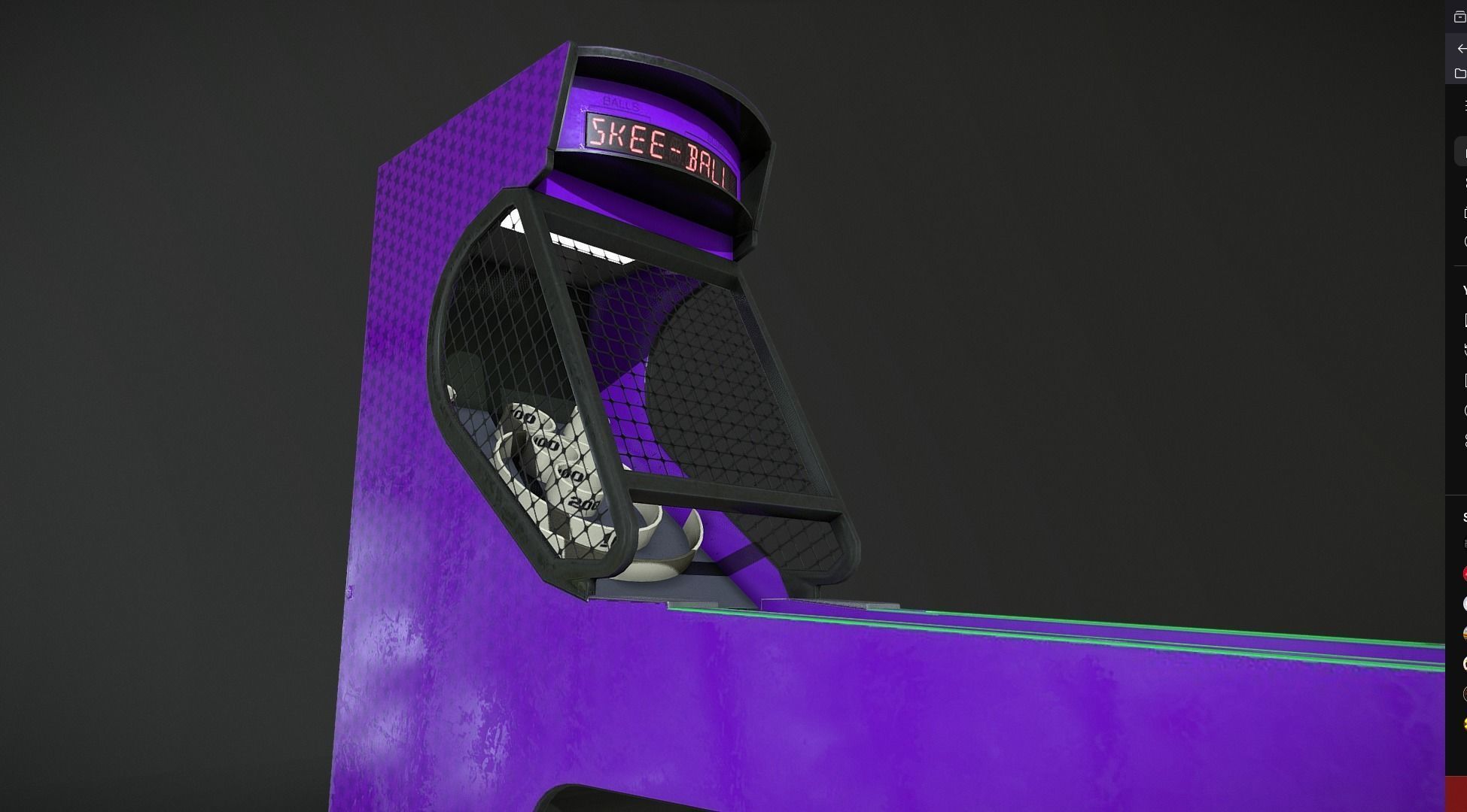 Skee-Ball Arcade Machine Low-poly 3D model_5