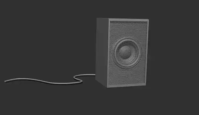 Wooden speaker system for PC 3D model