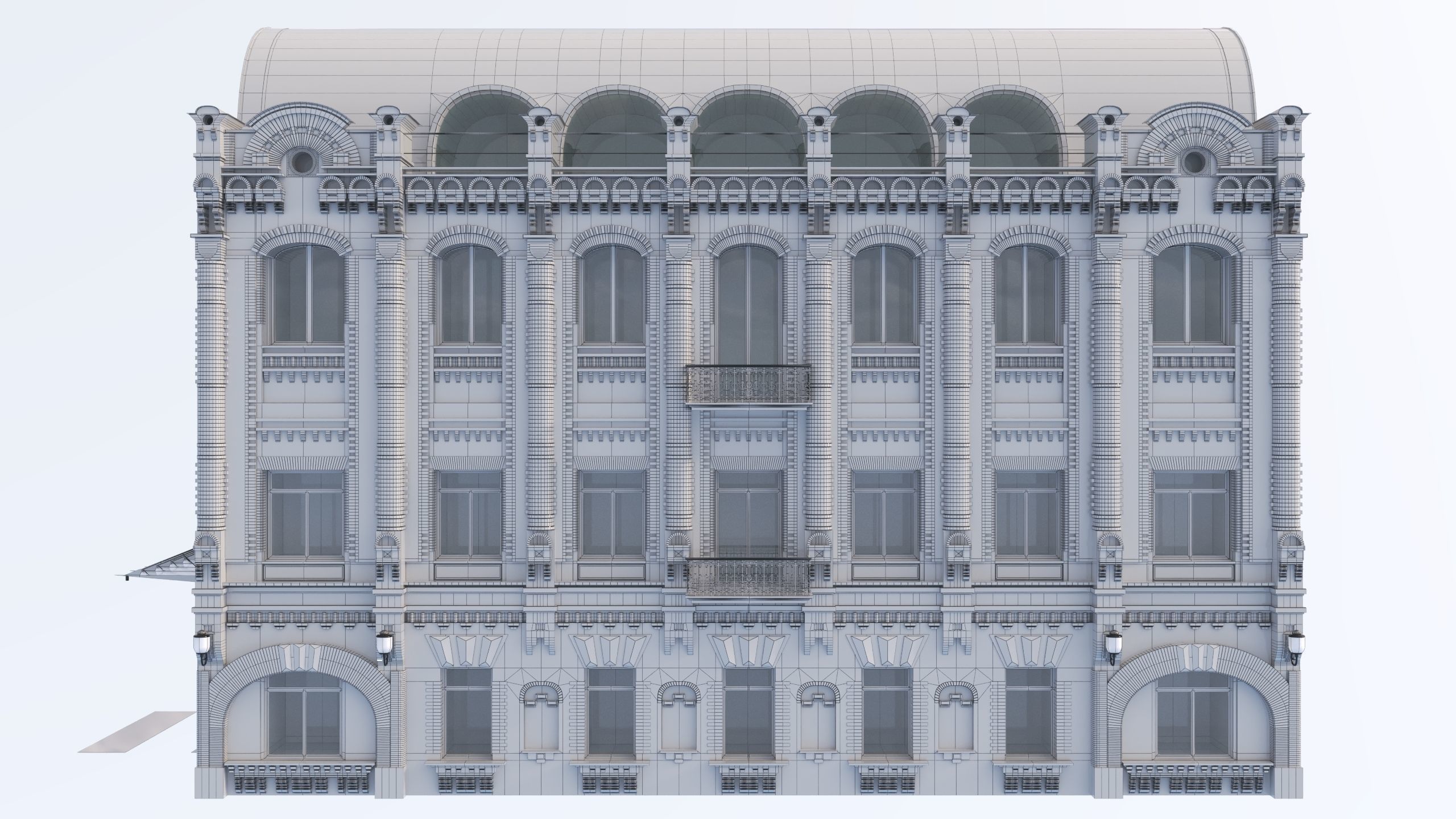 Modern and Italian Renaissance residential building 7 3D model_3