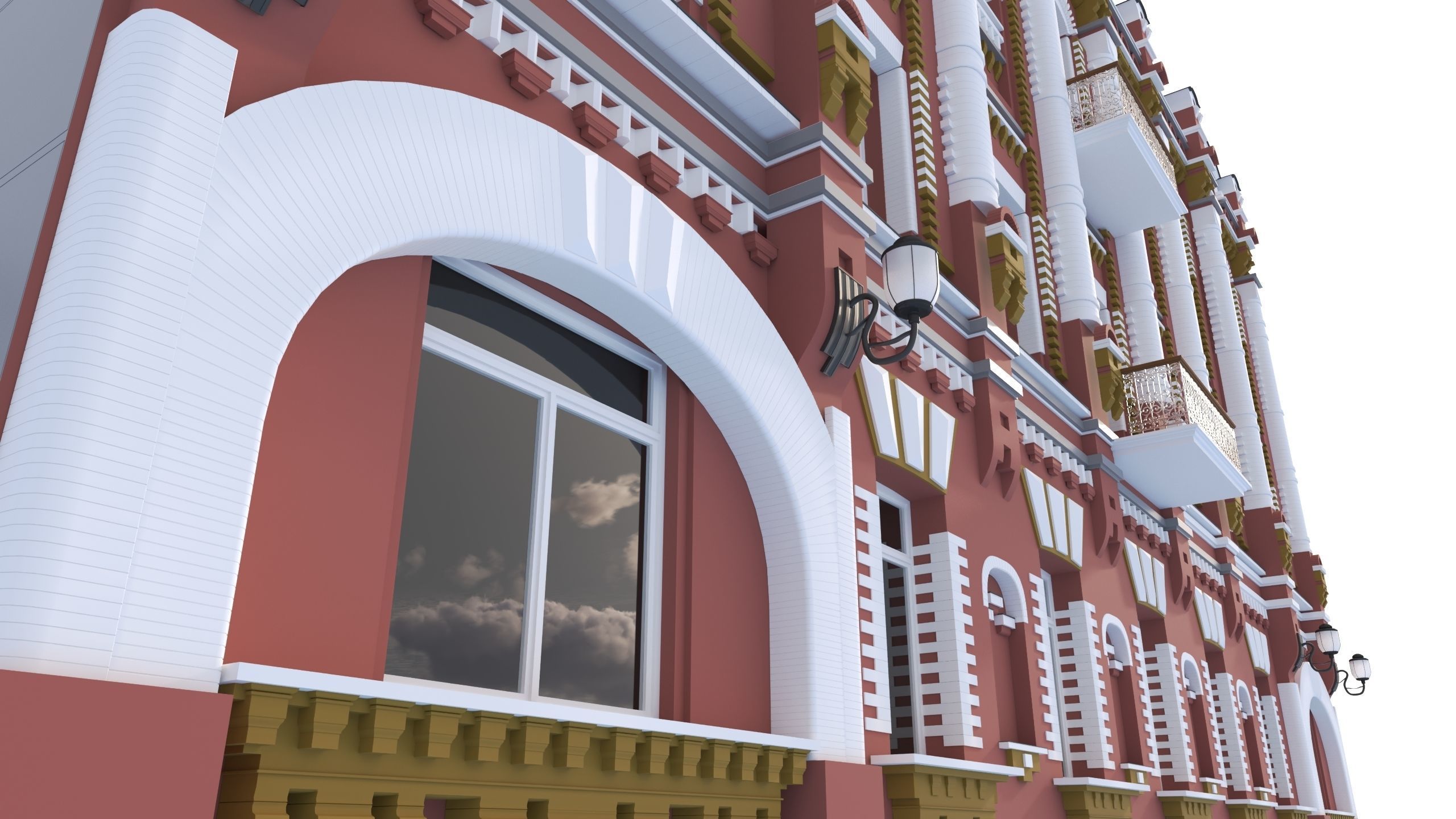 Modern and Italian Renaissance residential building 7 3D model_5