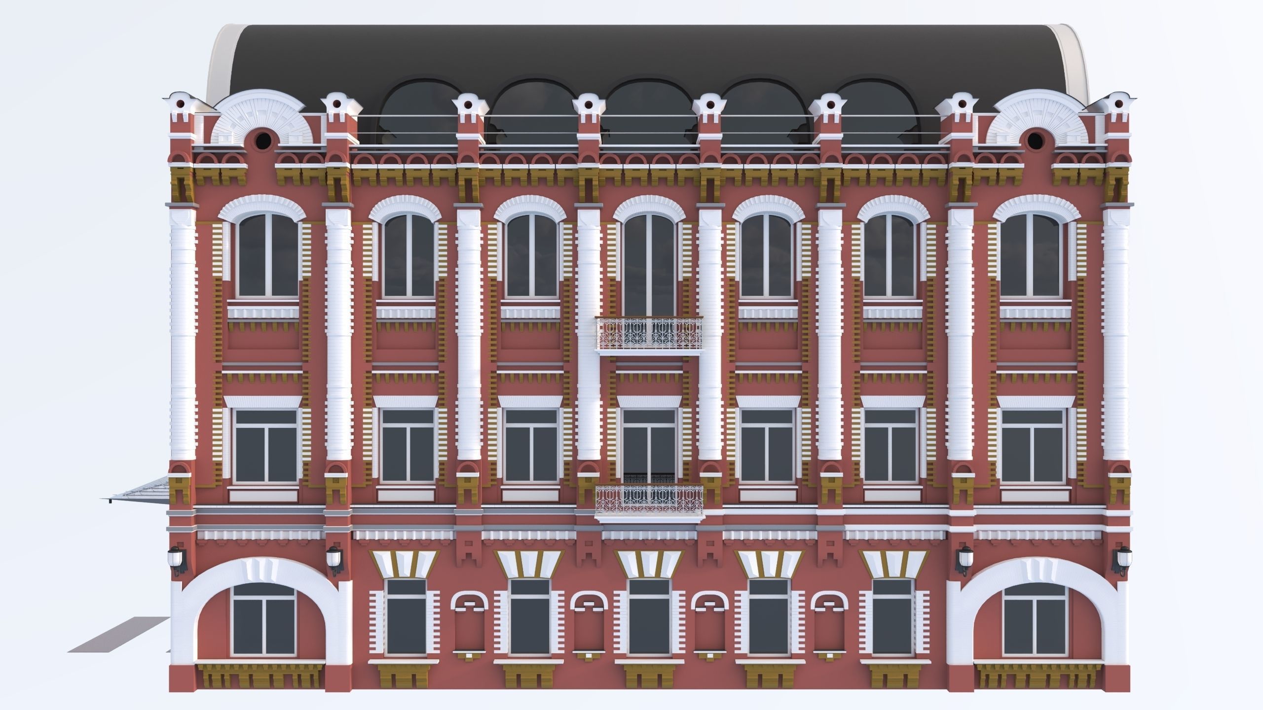 Modern and Italian Renaissance residential building 7 3D model_2